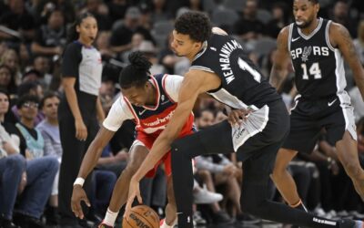 Wembanyama logra récord personal con 50 puntos y 8 triples, y Spurs vencen 139-130 a Wizards