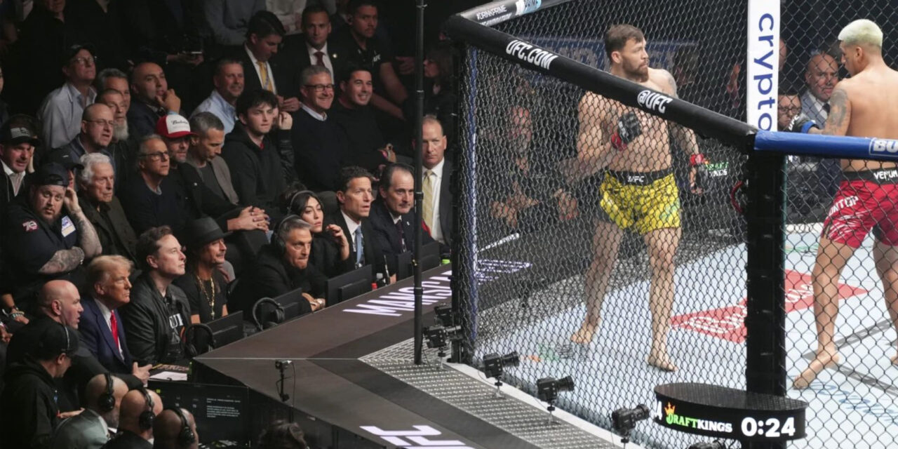 El presidente electo Donald Trump asiste a pelea de campeonato de UFC en Nueva York, una pausa en selección de gabinete