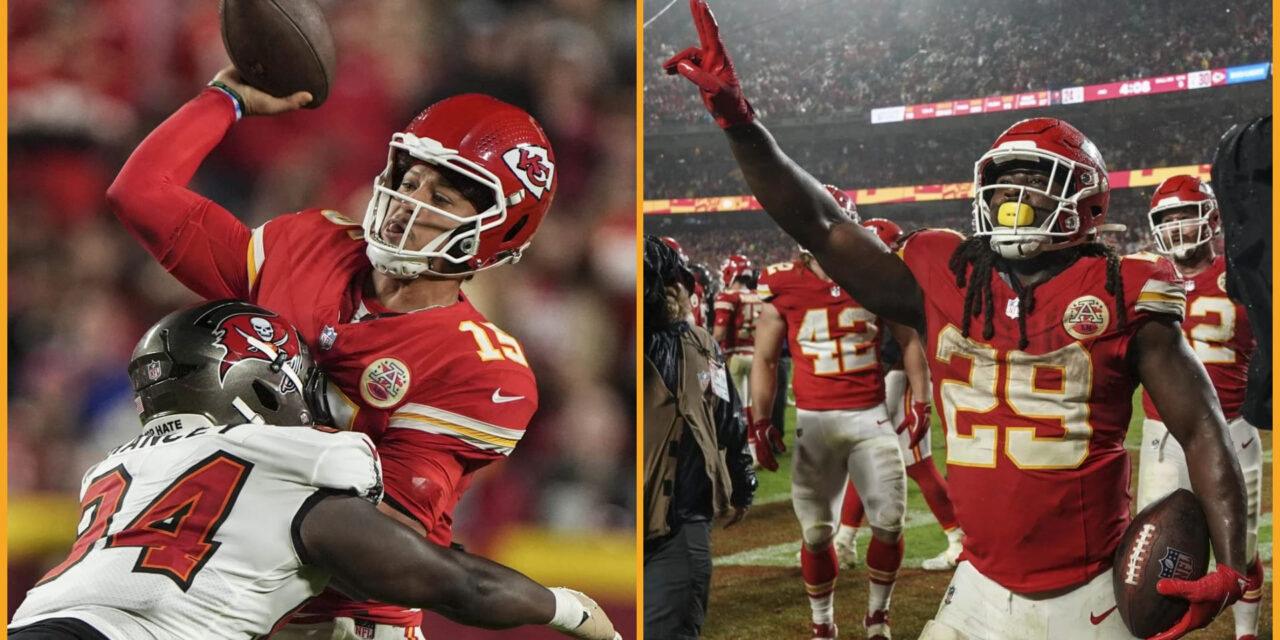 Mahomes lanza 3 pases de TD, Hunt define el juego en tiempo extra y Chiefs ganan 30-24 a Buccaneers