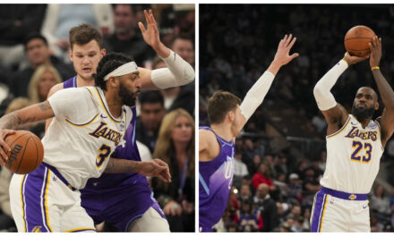 Anthony Davis anota 33, LeBron James domina al final y los Lakers vencen 105-104 al Jazz