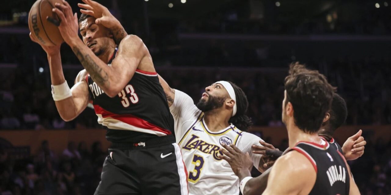 Sin LeBron James, los Lakers superan a los Trail Blazers 107-98 y rompen racha de 3 derrotas