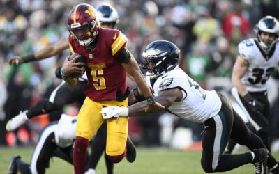 Jayden Daniels lanza 5 pases de TD y Commanders cortan racha de 10 victorias de Eagles