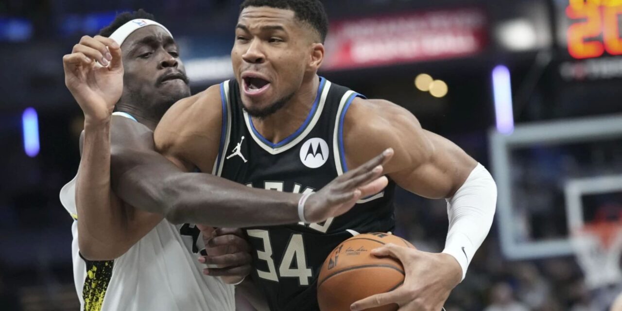 Bucks con Antetokounmpo remontan tras un mal inicio y 120-113 a Pacers