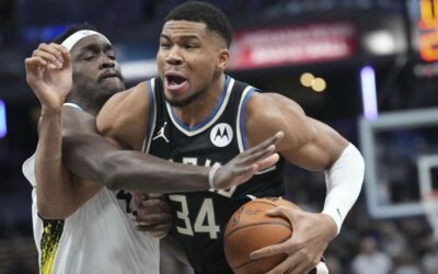 Bucks con Antetokounmpo remontan tras un mal inicio y 120-113 a Pacers