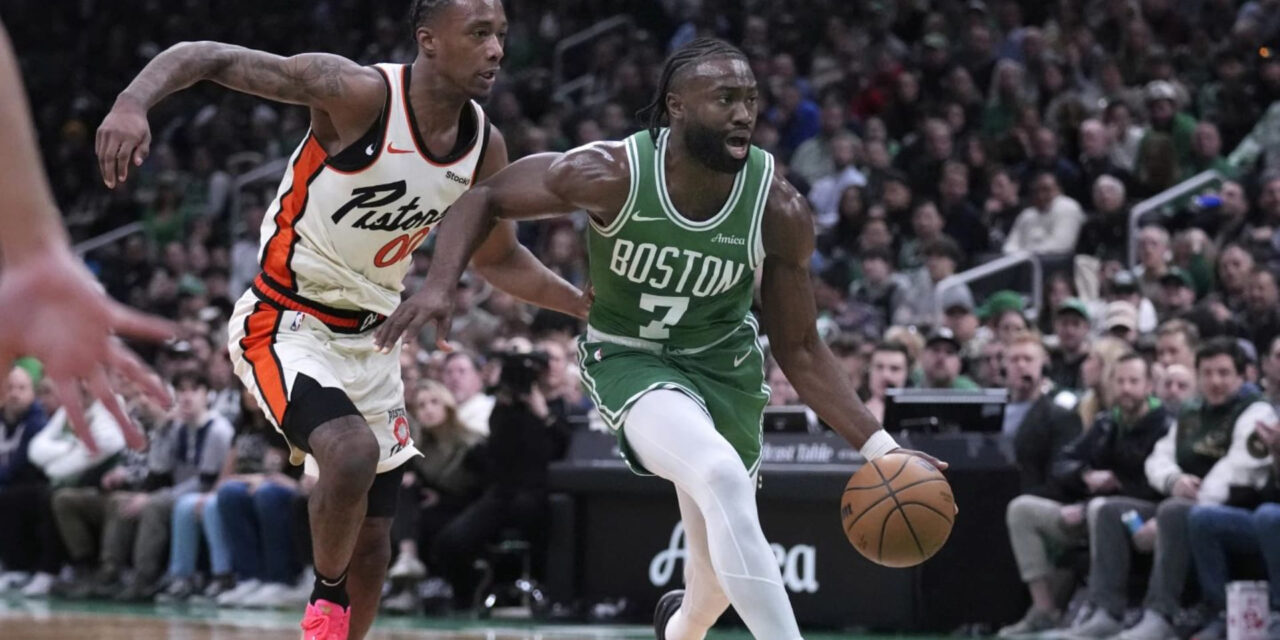 Celtics resisten lluvia de triples y vencen 130-120 a los Pistons