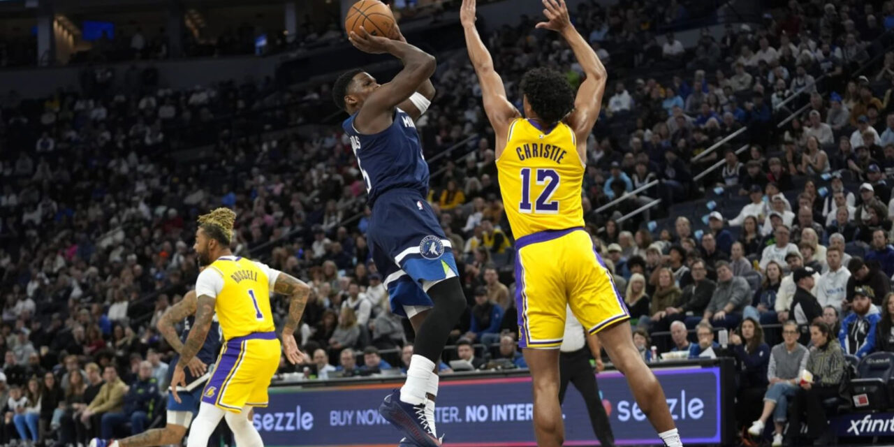 Timberwolves derrotan 97-87 a Lakers sin LeBron James, con otra exhibición defensiva