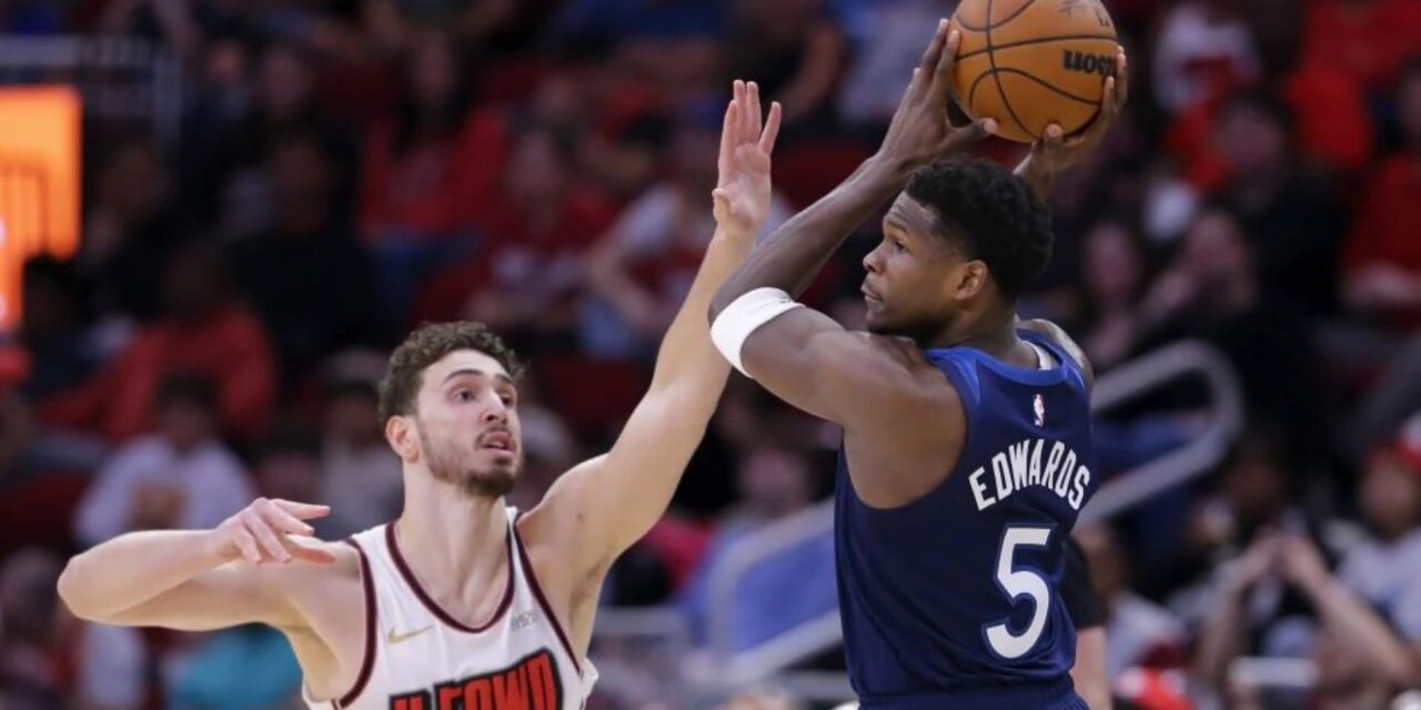 Edwards anota triple ganador y los Timberwolves remontan para vencer 113-112 a los Rockets