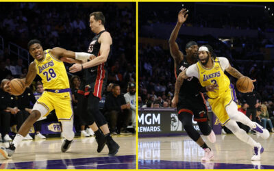 Hachimura y Davis guían a Lakers a romper racha de 3 derrotas con triunfo 117-108 sobre Heat