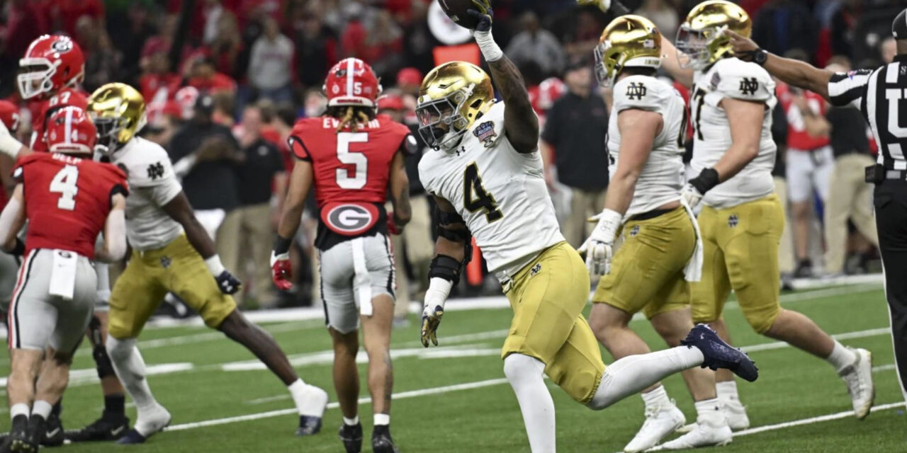 Defensa y equipos especiales llevan a Notre Dame a la victoria sobre Georgia en el Sugar Bowl CFP