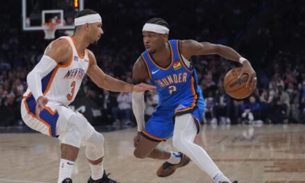 Thunder se recupera y aplasta 126-101 a Knicks en su primer juego tras perder racha de 15 victorias