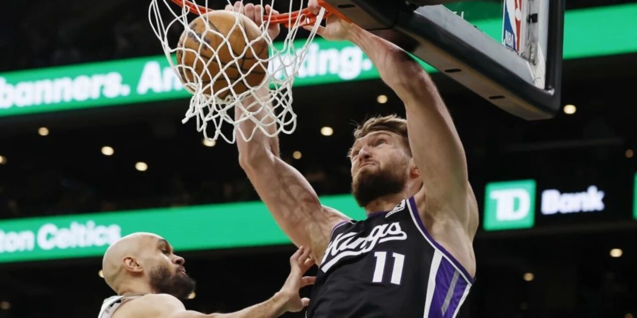 Sabonis logra 23 puntos e impone récord personal de 28 rebotes en victoria de Kings sobre Celtics