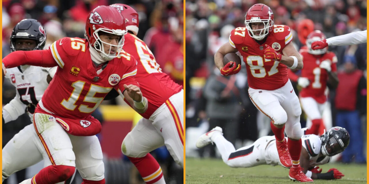 Mahomes y Kelce llevan a Chiefs a victoria 23-14 sobre Texans, van por el título de la AFC