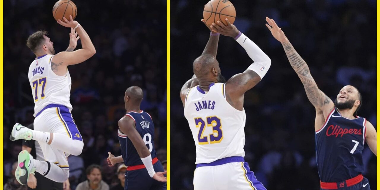 Luka anota 29 puntos y LeBron 17 en la segunda victoria al hilo de Lakers sobre Clippers, 108-102