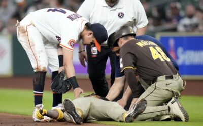 Padres colocan a Luis Arráez en lista de lesionados por conmoción tras choque aparatoso