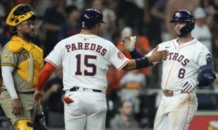 Paredes impulsa carrera decisiva en la 7ª y Astros se imponen 3-2 a Padres