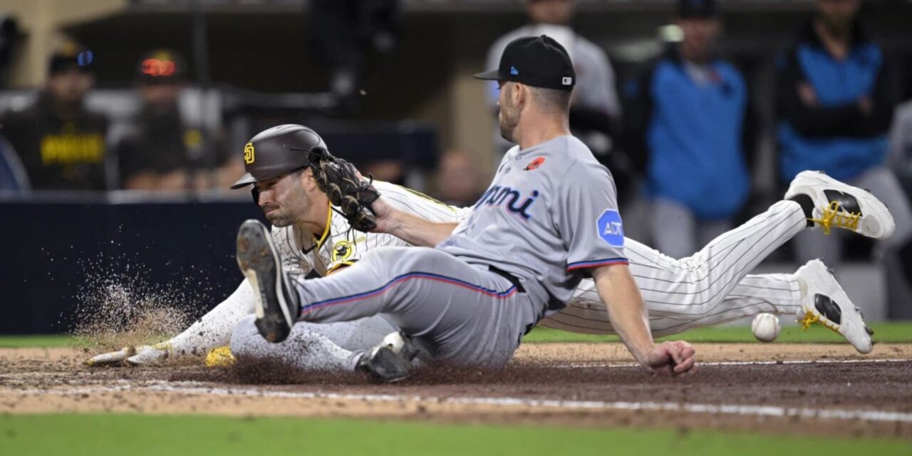 Tyler Wade anota carrera de la victoria con wild pitch en la 11ma y Padres vencen 4-3 a Marlins