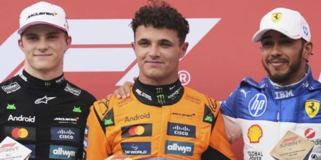 Norris vence a su compañero Piastri en emocionante carrera sprint bajo la lluvia en Miami