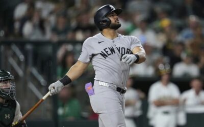 Jasson Domínguez batea 3 jonrones y guía a Yankees en victoria 10-2 sobre Atléticos