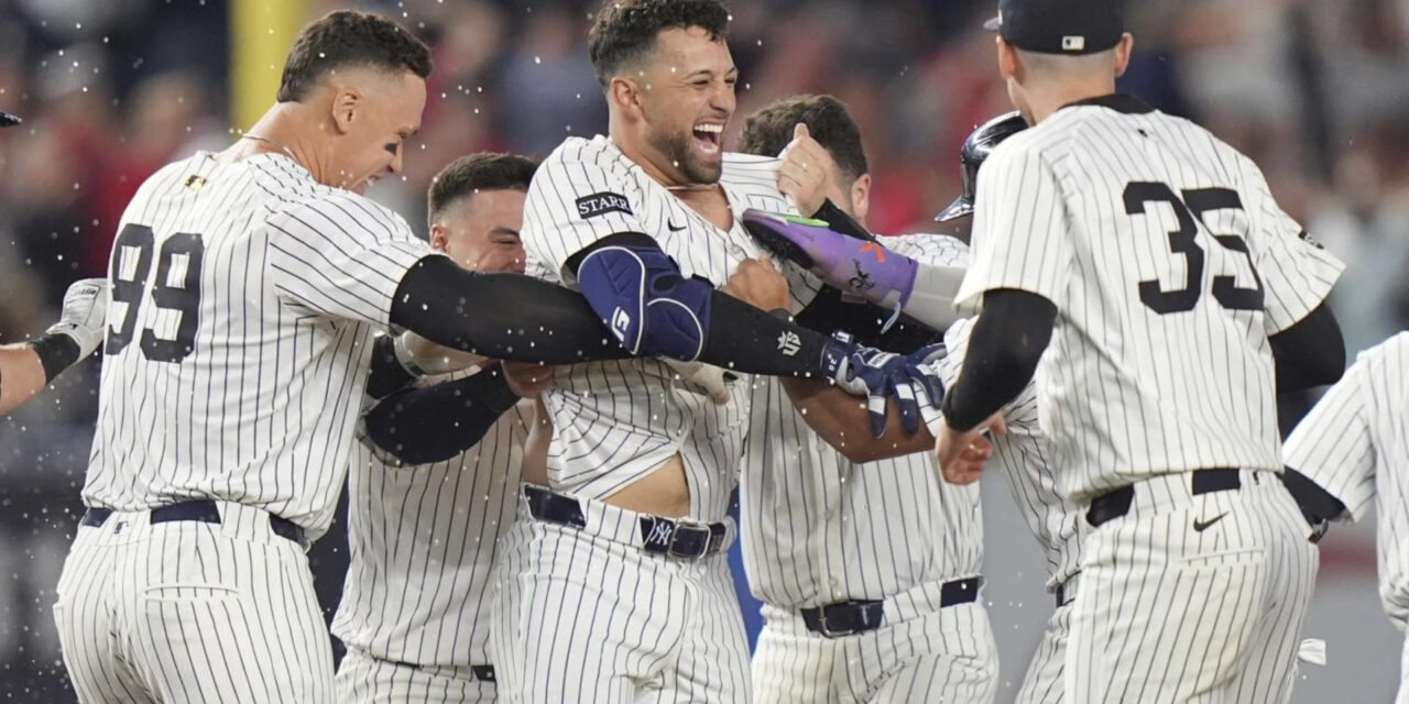 Yankees remontan ante los Padres 4-3 en 10 entradas después de romper el intento de no hit de Cease en la séptima.