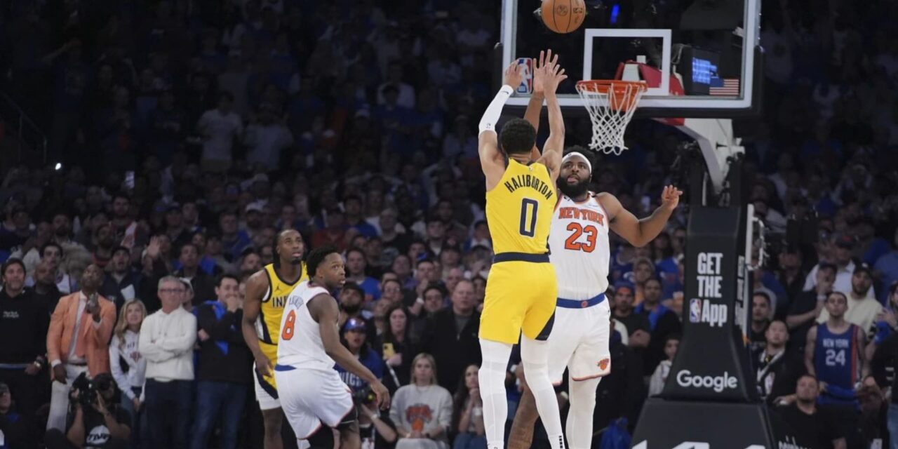 Pacers empatan con tiro de Haliburton al final y vencen 138-135 a Knicks en tiempo extra