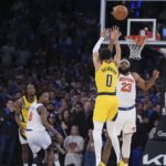 Pacers empatan con tiro de Haliburton al final y vencen 138-135 a Knicks en tiempo extra