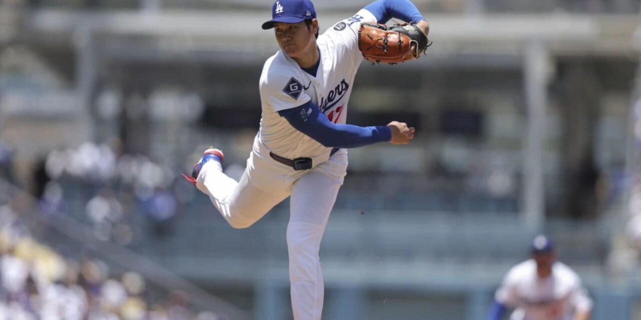 Ohtani lanza una sólida entrada y produce cinco carreras en triunfo 13-7 de Dodgers sobre Nacionales