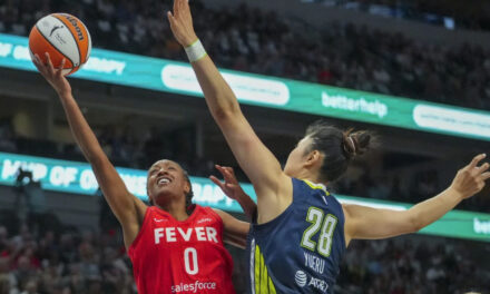 Fever comienza rápido sin Caitlin Clark, pero aguanta para lograr una victoria por 94-86 sobre Wings y Paige Bueckers