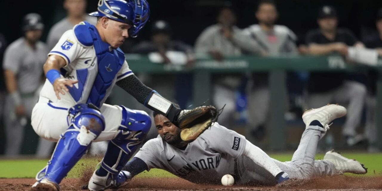 Yankees anotaron una carrera tardía para vencer a los Reales 1-0 y completar la barrida