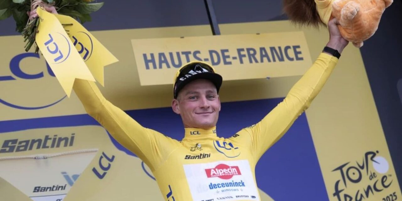 Van der Poel supera a Pogačar y gana la lluviosa etapa 2 del Tour de Francia