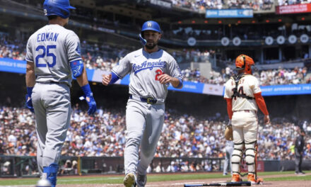 Dodgers vencen a los Gigantes 2-1 y ponen fin a una racha de 7 derrotas