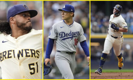 Peralta lanza seis entradas en blanco, Cerveceros aplastan 9-1 a Dodgers y sacan rápido a Yamamoto