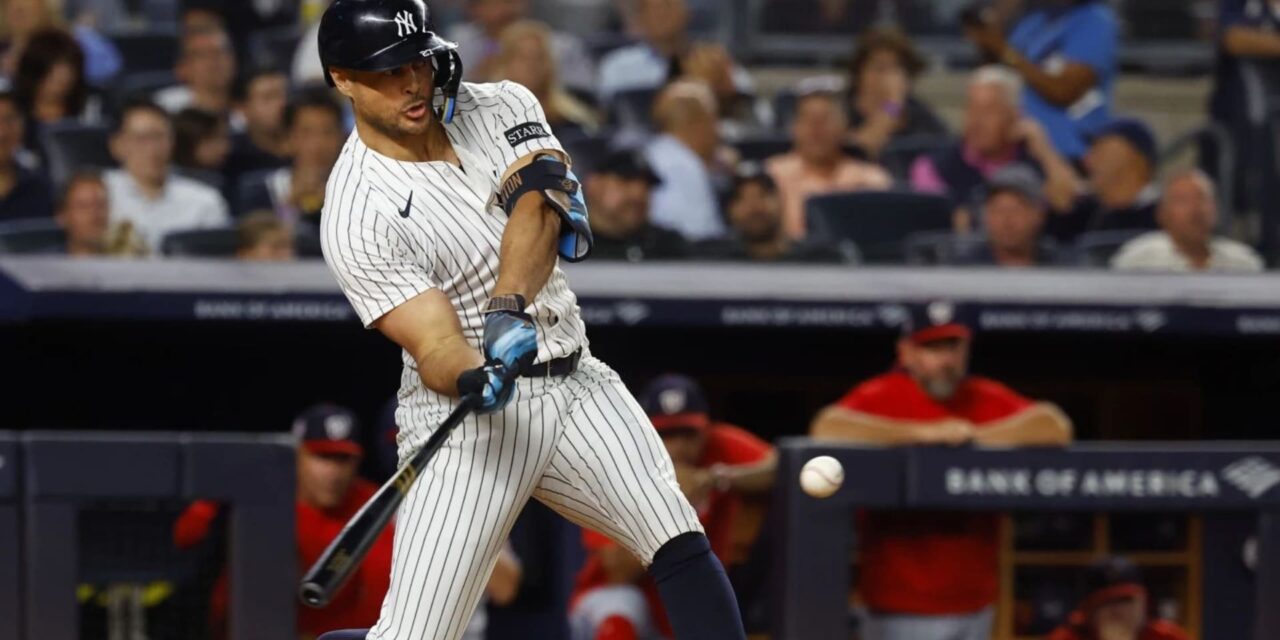 Stanton conecta jonrón de 451 pies y remolca 5 en victoria de Yankees 5-1 sobre Nacionales