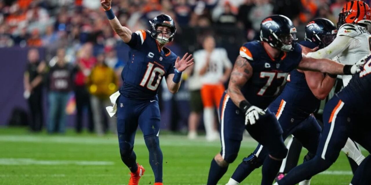 Broncos rompen mala racha con victoria 28-3 sobre Bengals con 100 yardas de Dobbins y dos TDs de Nix