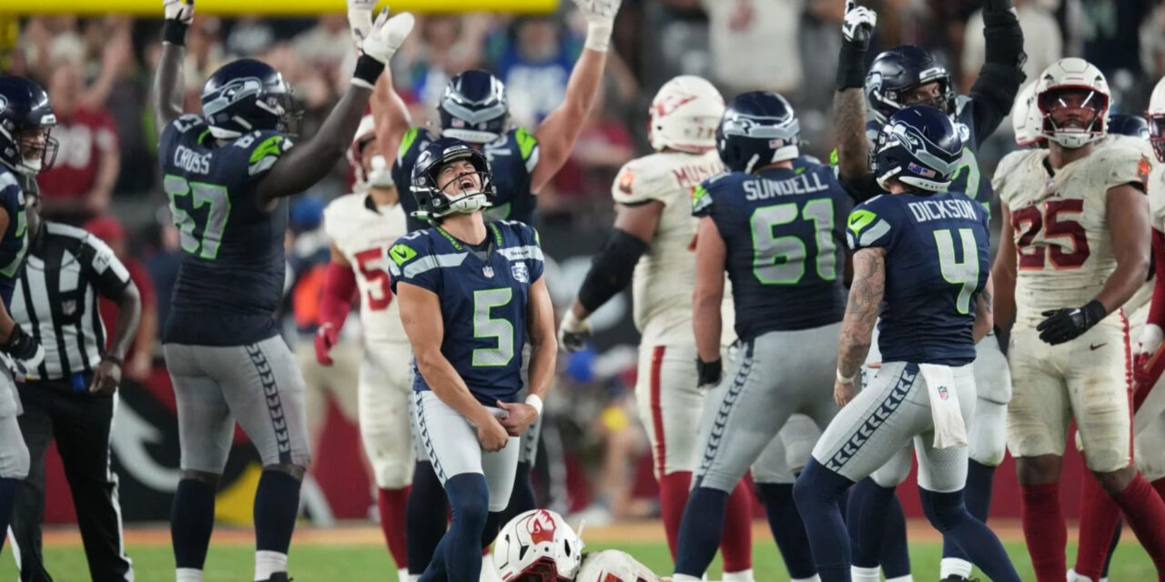 Jason Myers anota gol de campo de 52 yardas al final y Seahawks superan 23-20 a Cardinals