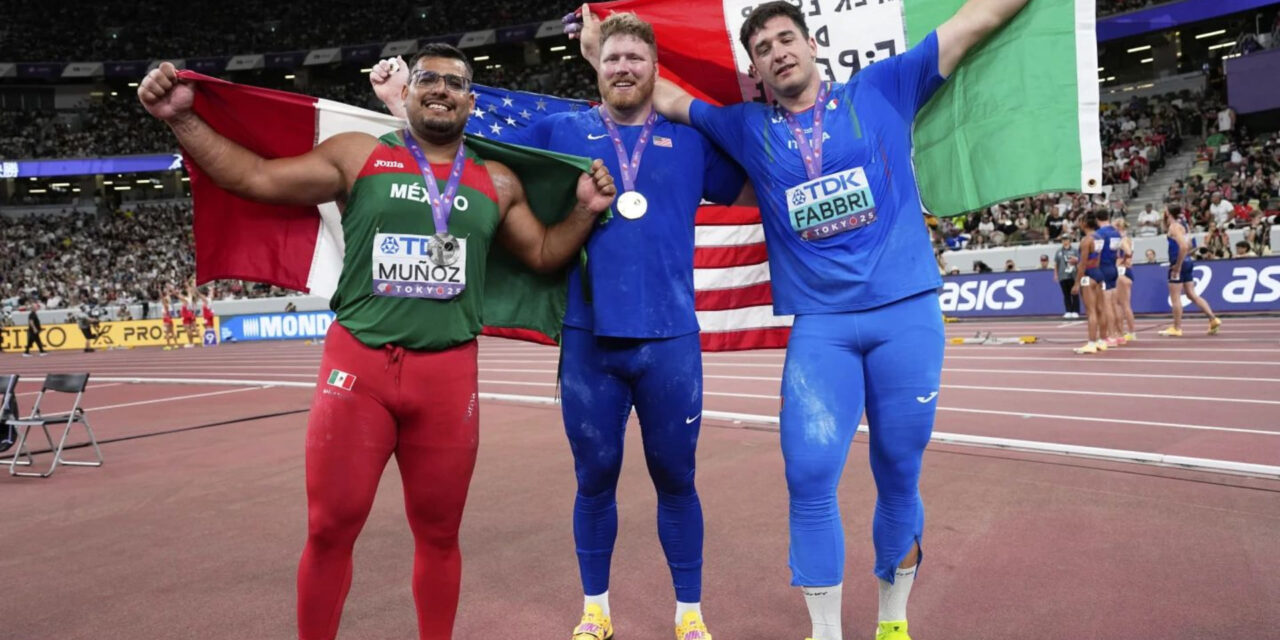 Uziel Muñoz logra inesperada plata para México en lanzamiento de bala del Mundial de atletismo