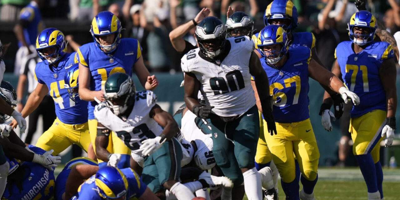 Jordan Davis sella la emocionante victoria de los Eagles por 33-26 sobre los Rams con el segundo gol de campo bloqueado de Filadelfia en el último cuarto