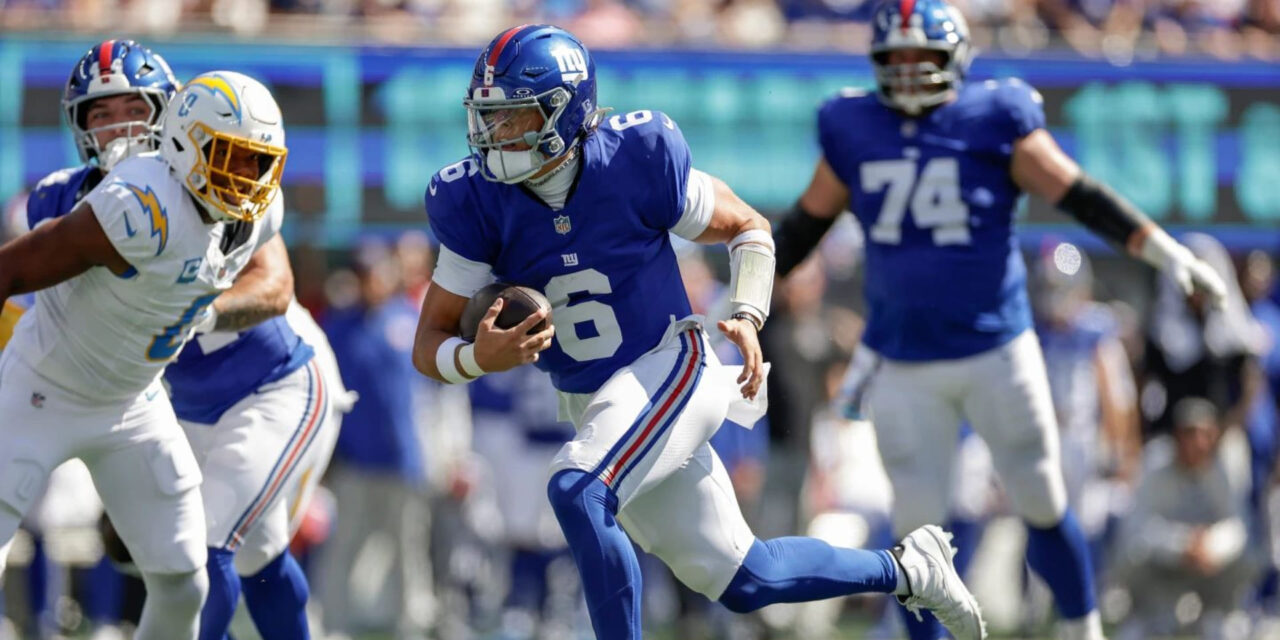Jaxson Dart lleva a Giants a triunfo sobre Chargers; preocupa lesión de Nabers