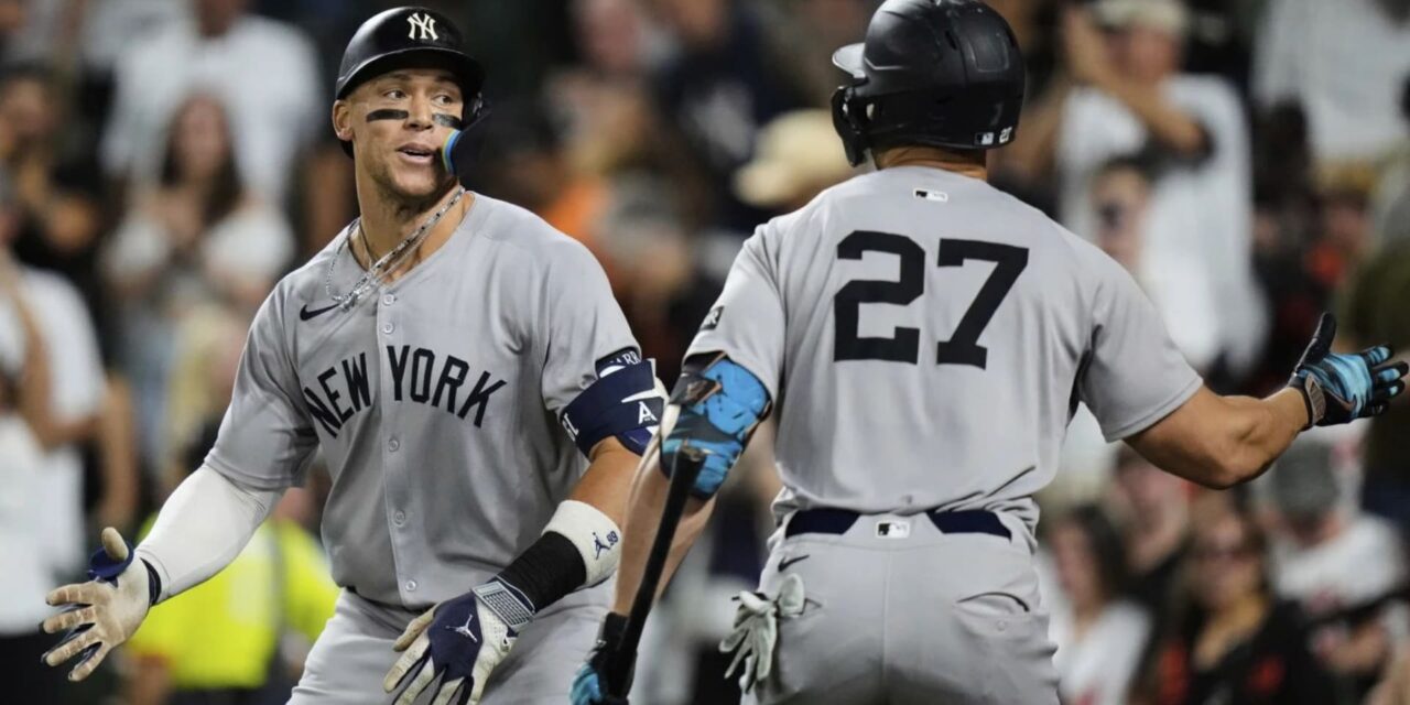 Judge conecta su jonrón número 49 y Stanton conecta jonrón de 3 carreras para llevar a los Yankees a vencer a los Orioles 6-1