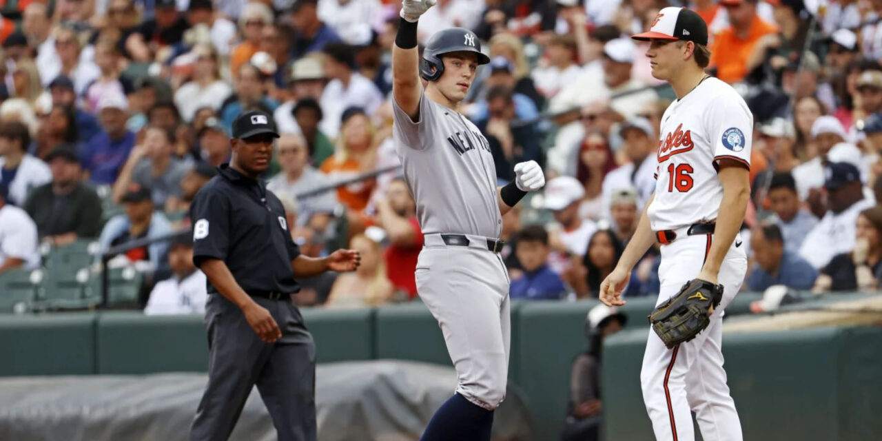 El grand slam de Rice en la décima entrada le da a los Yankees una victoria por 7-1 sobre los Orioles