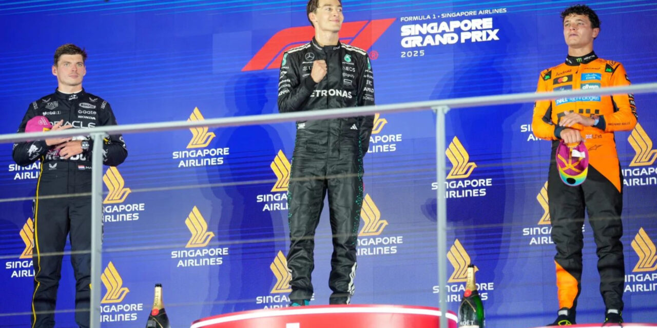 George Russell gana el GP de Singapur de F1 y McLaren asegura el título de constructores