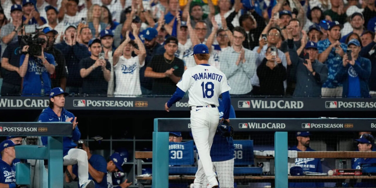 Yamamoto brilla por Dodgers, que barren a Rojos y anclan en la serie divisional de la Liga Nacional