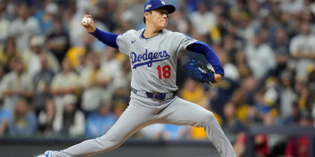 Yamamoto lanza juego de 3 hits y Dodgers amplían ventaja ante Cerveceros en Serie de Campeonato