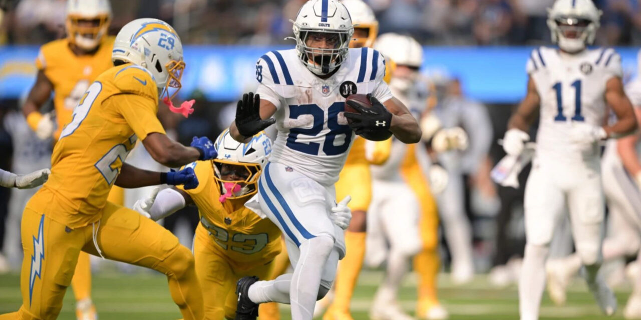 Colts ganan 38-24 a Chargers con su sexta victoria y rompen racha de cinco reveses en Los Ángeles