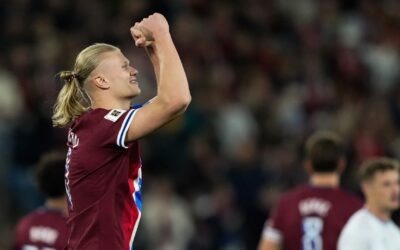 Triplete de Haaland; Sorloth asiste y Noruega hace pleno