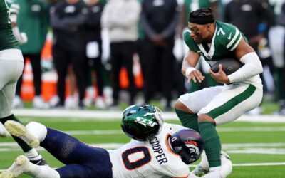 Broncos logran nueve capturas y vencen 13-11 a los Jets en un feo partido en Londres