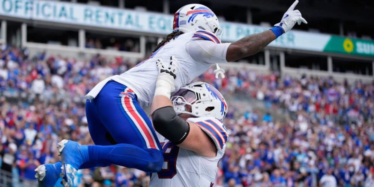 Cook corre 216 yardas y dos TDs y Allen suma tres más en victoria de Bills 40-9 sobre Panthers