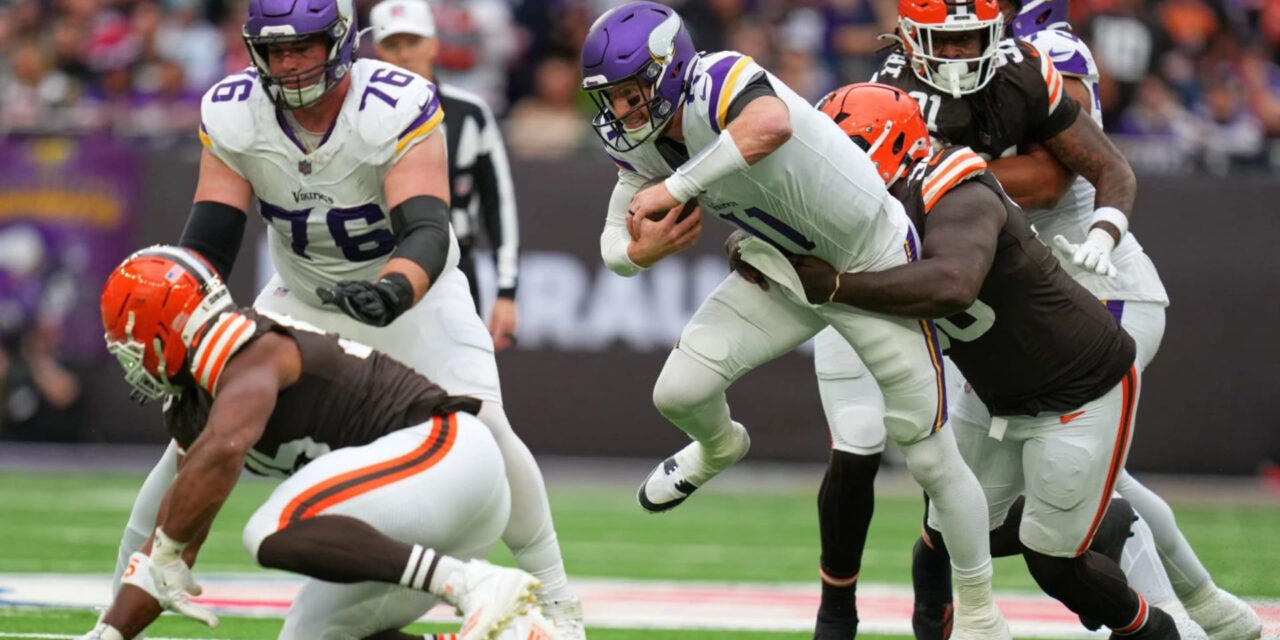 Con touchdown al final de Jordan Addison, Vikings vecen 21-17 a Browns en Londres