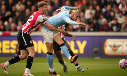 Haaland anota y Rodri se lesiona en triunfo del Man City ante Brentford en la Liga Premier