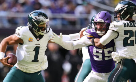 Jalen Hurts impulsa victoria 28-22 de Eagles ante Vikings con 326 yardas y 3 touchdowns