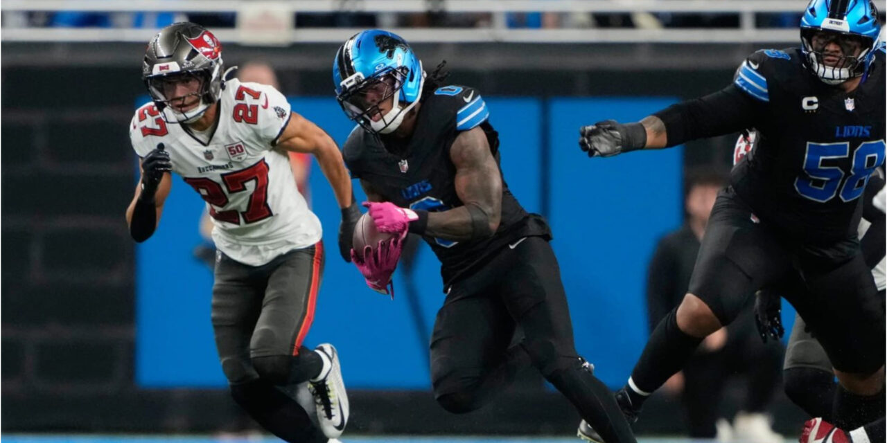 Gibbs logra 218 yardas y dos anotaciones en el triunfo de Lions 24-9 sobre los Bucs